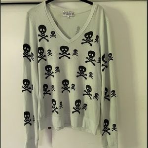 Wildfox Light Mint/Blue Skull Sweater